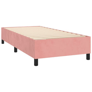 vidaXL Box Spring Bed with Mattress Pink 100x200 cm Velvet
