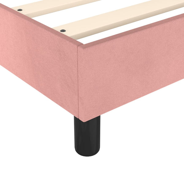 vidaXL Box Spring Bed with Mattress Pink 100x200 cm Velvet