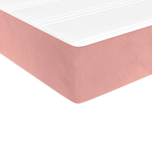 vidaXL Box Spring Bed with Mattress Pink 100x200 cm Velvet