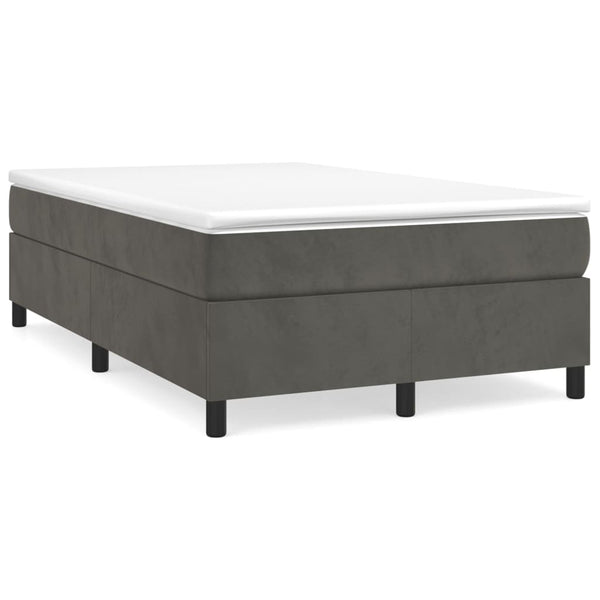 vidaXL Box Spring Bed with Mattress Dark Gray 120x200 cm Velvet