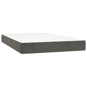 vidaXL Box Spring Bed with Mattress Dark Gray 120x200 cm Velvet