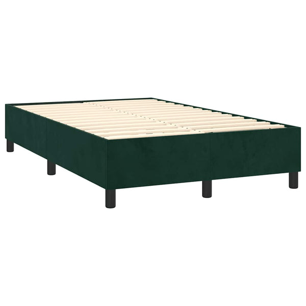 vidaXL Box Spring Bed with Mattress Dark Green 120x200 cm Velvet