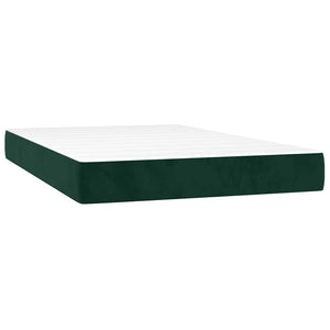 vidaXL Box Spring Bed with Mattress Dark Green 120x200 cm Velvet