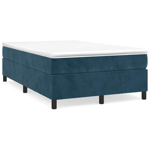 vidaXL Box spring bed with mattress Dark blue 120x200 cm Velvet