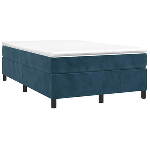 vidaXL Box spring bed with mattress Dark blue 120x200 cm Velvet