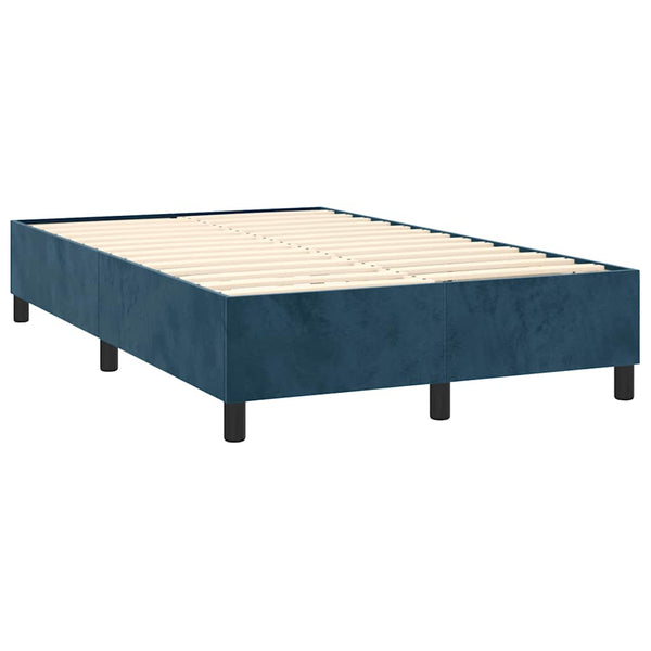 vidaXL Box spring bed with mattress Dark blue 120x200 cm Velvet