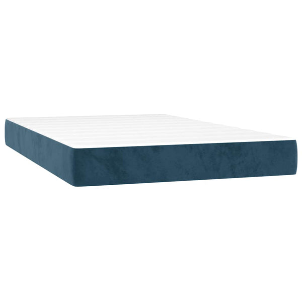 vidaXL Box spring bed with mattress Dark blue 120x200 cm Velvet