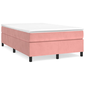 vidaXL Box Spring Bed with Mattress Pink 120x200 cm Velvet