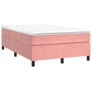 vidaXL Box Spring Bed with Mattress Pink 120x200 cm Velvet
