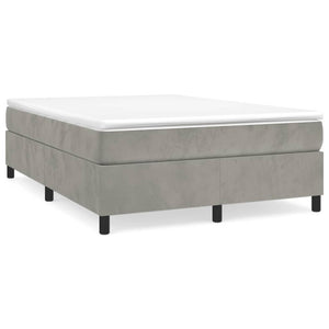 vidaXL Box Spring Bed with Mattress Light Gray 140x190 cm Velvet