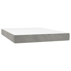 vidaXL Box Spring Bed with Mattress Light Gray 140x190 cm Velvet