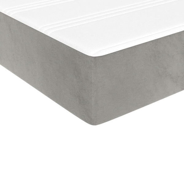 vidaXL Box Spring Bed with Mattress Light Gray 140x190 cm Velvet