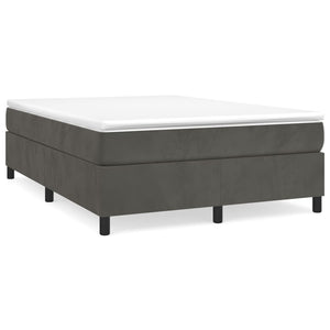 vidaXL Box Spring Bed with Mattress Dark Grey 140x190 cm Velvet