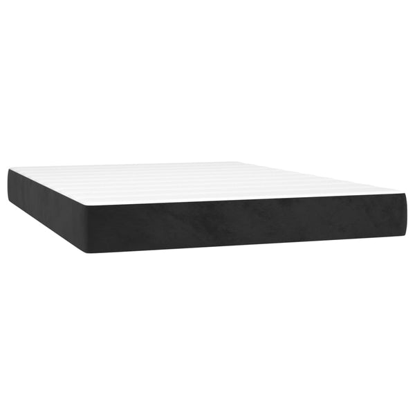 vidaXL Box Spring Bed with Mattress Black 140x190 cm Velvet