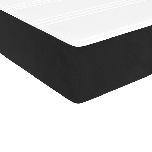 vidaXL Box Spring Bed with Mattress Black 140x190 cm Velvet