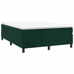vidaXL Box Spring Bed with Mattress Dark Green 140x190 cm Velvet