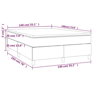 vidaXL Box Spring Bed with Mattress Dark Green 140x190 cm Velvet