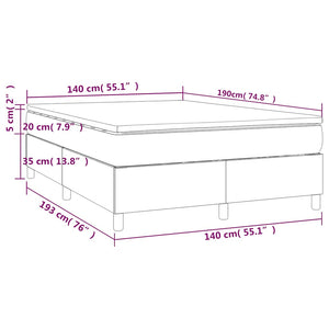 vidaXL Box Spring Bed with Mattress Dark Blue 140x190 cm Velvet