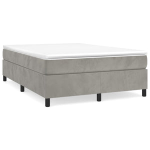 vidaXL Box Spring Bed with Mattress Light Gray 140x200 cm Velvet