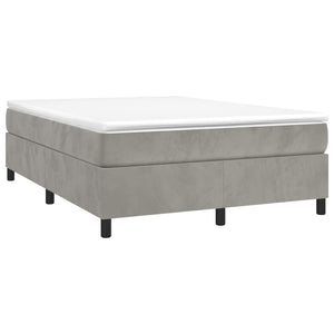 vidaXL Box Spring Bed with Mattress Light Gray 140x200 cm Velvet