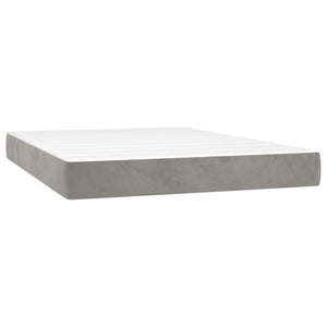 vidaXL Box Spring Bed with Mattress Light Gray 140x200 cm Velvet