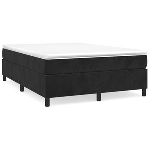 vidaXL Box Spring Bed with Mattress Black 140x200 cm Velvet