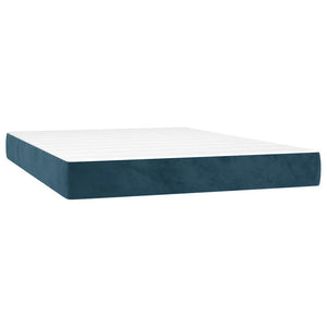 vidaXL Box Spring Bed with Mattress Dark Blue 140x200 cm Velvet