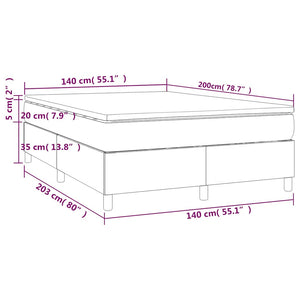 vidaXL Box Spring Bed with Mattress Dark Blue 140x200 cm Velvet