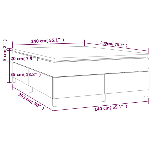 vidaXL Box Spring Bed with Mattress Dark Blue 140x200 cm Velvet