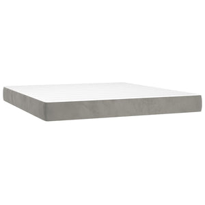 vidaXL Box Spring Bed with Mattress Light Grey 160x200 cm Velvet