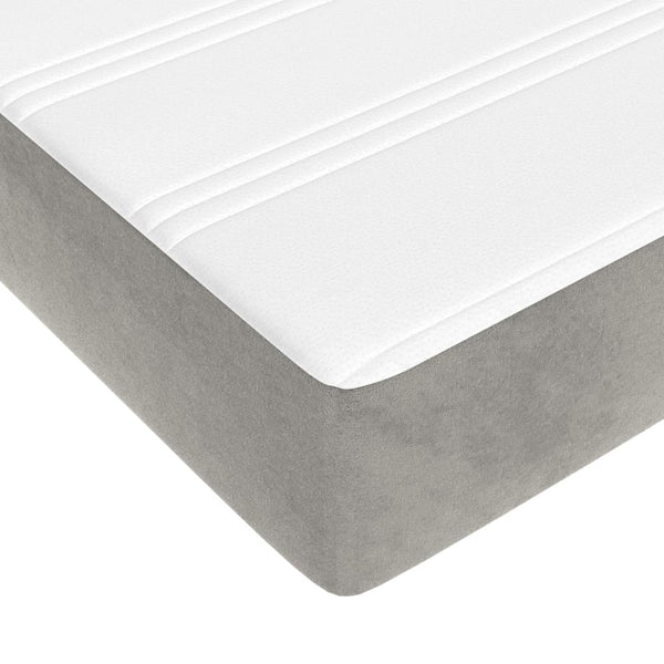 vidaXL Box Spring Bed with Mattress Light Grey 160x200 cm Velvet