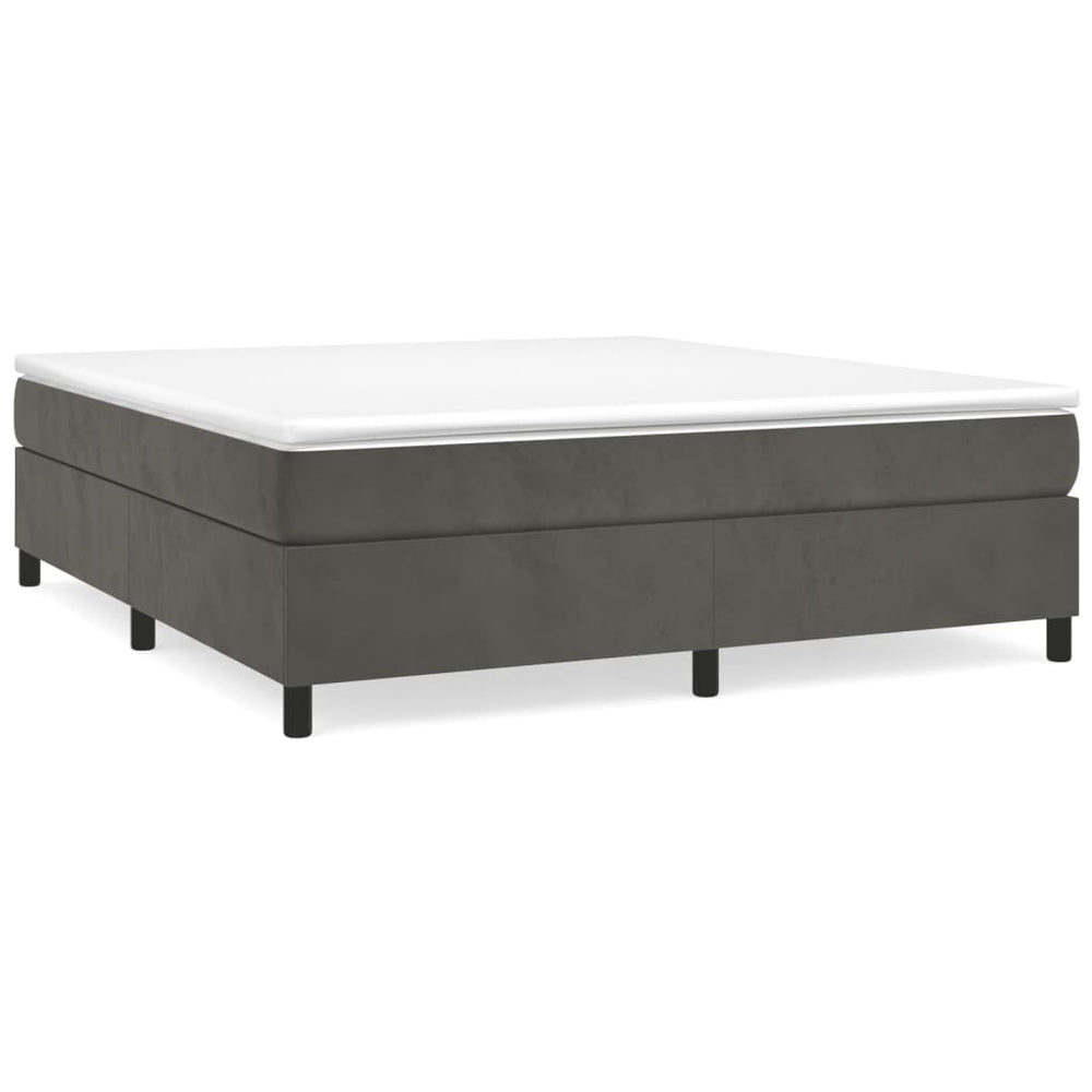 vidaXL Box Spring Bed with Mattress Dark Grey 160x200 cm Velvet