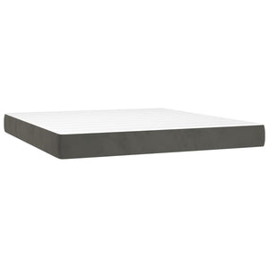 vidaXL Box Spring Bed with Mattress Dark Grey 160x200 cm Velvet