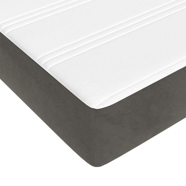 vidaXL Box Spring Bed with Mattress Dark Grey 160x200 cm Velvet