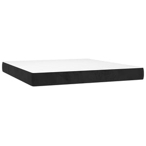 vidaXL Box Spring Bed with Mattress Black 160x200 cm Velvet