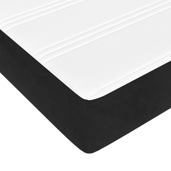 vidaXL Box Spring Bed with Mattress Black 160x200 cm Velvet