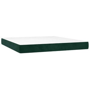 vidaXL Box Spring Bed with Mattress Dark Green 160x200 cm Velvet