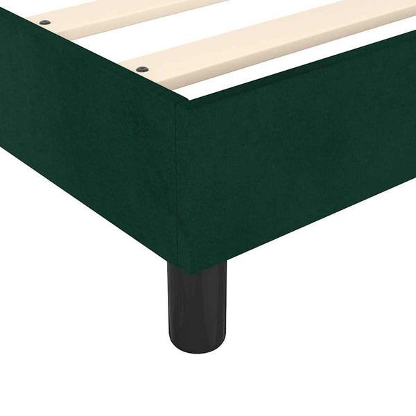 vidaXL Box Spring Bed with Mattress Dark Green 160x200 cm Velvet