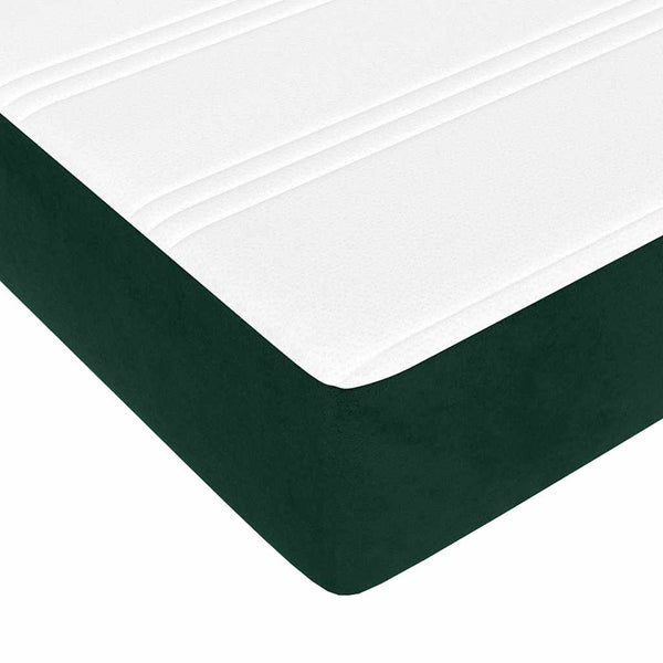 vidaXL Box Spring Bed with Mattress Dark Green 160x200 cm Velvet