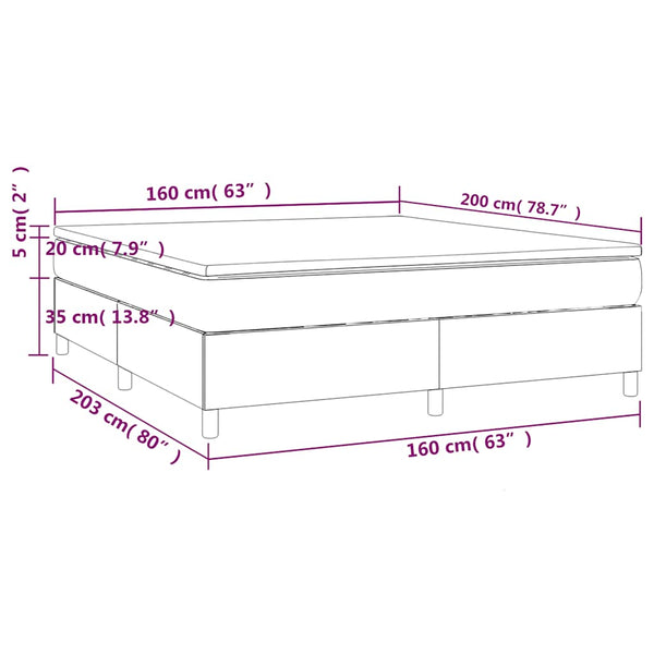 vidaXL Box Spring Bed with Mattress Dark Green 160x200 cm Velvet