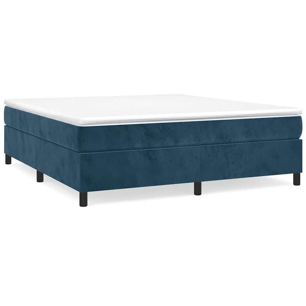 vidaXL Box Spring Bed with Mattress Dark Blue 160x200 cm Velvet