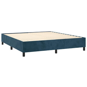 vidaXL Box Spring Bed with Mattress Dark Blue 160x200 cm Velvet