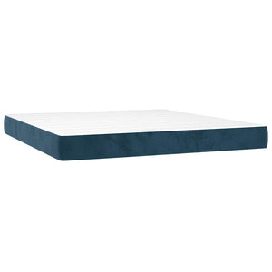 vidaXL Box Spring Bed with Mattress Dark Blue 160x200 cm Velvet