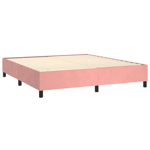 vidaXL Box Spring Bed with Mattress Pink 160x200 cm Velvet