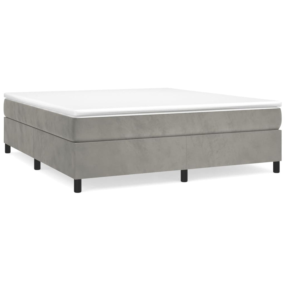 vidaXL Box Spring Bed with Mattress Light Gray 180x200 cm Velvet