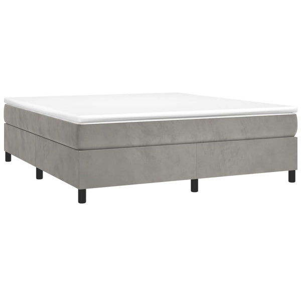 vidaXL Box Spring Bed with Mattress Light Gray 180x200 cm Velvet