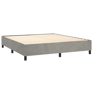 vidaXL Box Spring Bed with Mattress Light Gray 180x200 cm Velvet