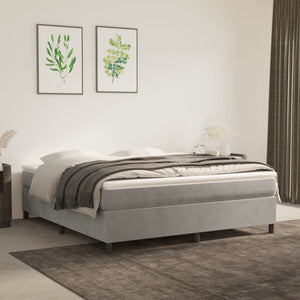 vidaXL Box Spring Bed with Mattress Light Gray 180x200 cm Velvet