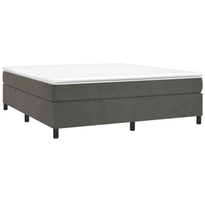 vidaXL Box Spring Bed with Mattress Dark Grey 180x200 cm Velvet