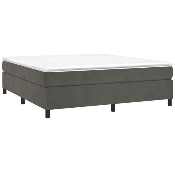 vidaXL Box Spring Bed with Mattress Dark Grey 180x200 cm Velvet